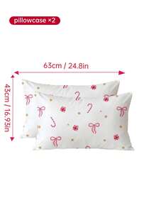 HONEYMOON 2pcs Christmas Theme Printed Pillowcases - 100% Polyester Lightweight Cloud-Like Fabric, Exquisite Print, No Pillow Insert, Soft & Breathable, Wrinkle-Resistant, Envelope Closure - Suitable For Home, Dorm, Sofa, Machine Washable - Multicolor - View 14