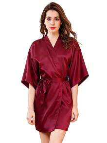 Customized Satin Bridal Half Sleeve Robe,Personalized Bridesmaid Wedding Robe,Personalized Satin Robe,Bridesmaid Prep Robe,Wedding Party Robe,Size-XL - Multicolor - View 20