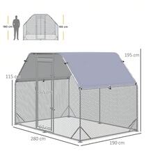 Recinto Per Galline Con Telo Di Copertura Per 4-6 Polli In Acciaio, 280x190x195 Cm - A - View 6