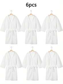 Disposable Long Bathrobe And Slippers Set, Portable Hotel Bathrobe, Suitable For Travel And Business Trips, Unisex All-Season Bathrobe Set - Multicolor - View 19