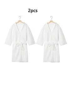 Disposable Long Bathrobe And Slippers Set, Portable Hotel Bathrobe, Suitable For Travel And Business Trips, Unisex All-Season Bathrobe Set - Multicolor - View 23