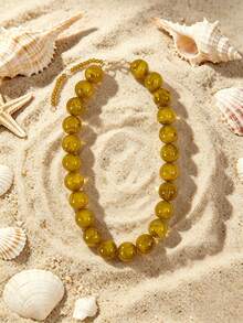 1pc European & American Bohemian Geometric Beaded Exaggerated Mixed Color Beaded Necklace For Women, Summer Beach Vacation - Beaded Necklace - View 21