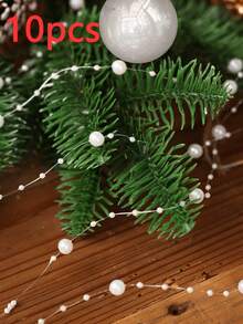 50-1pc Set 1.4m Christmas Pearl Beaded Garland Decor, Christmas Tree Decoration, Round Beaded Garland, DIY Hanging Decoration, Suitable For Home, Party, Wedding, Handmade Crafts - Multicolor - View 16
