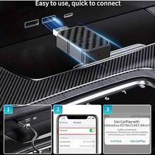 2-In-1 Wireless CarPlay Adapter - 1 USB-C Adapter, Compatible With IPhone And Android - Portable Plug & Play, Supports Music Streaming, Phone Calls And Navigation, Universal Fit, Built-In Wireless Technology, No Battery Required - A - View 4