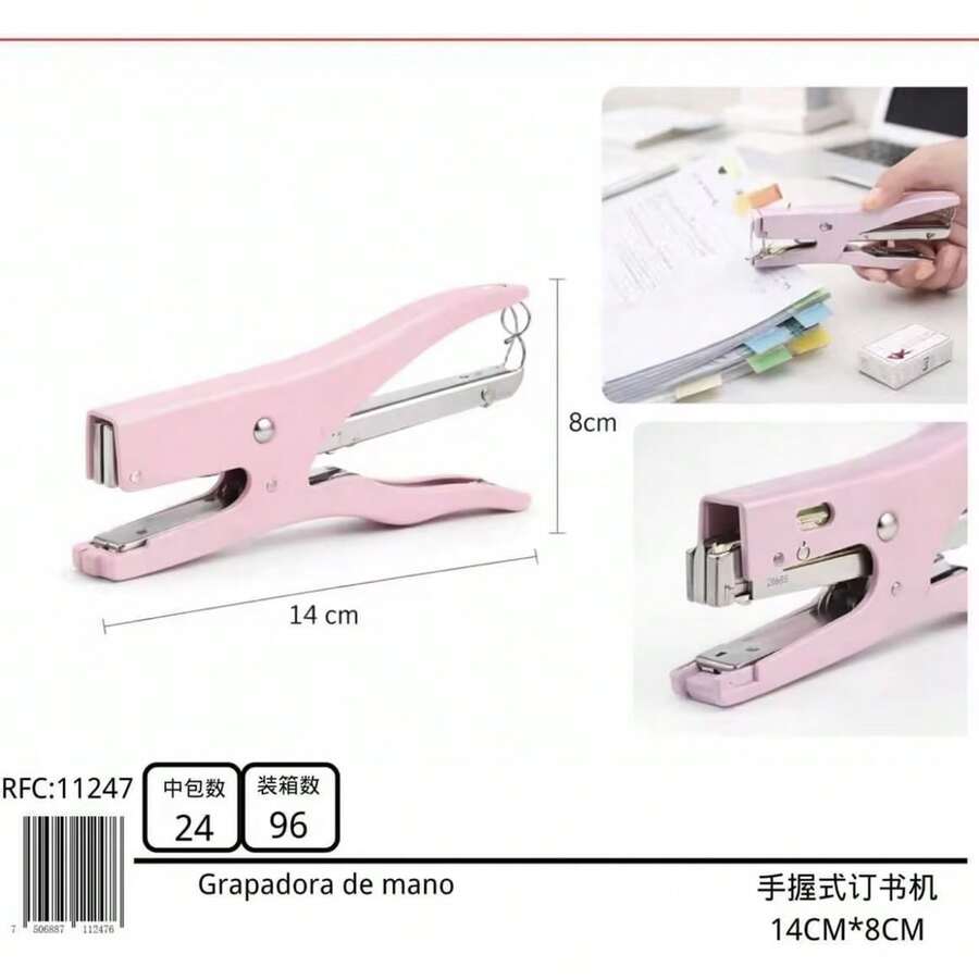 Stapler & Staples - Pink - View 1