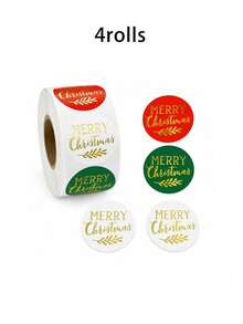 Christmas Stickers Gift Stickers Envelope Stickers Christmas Gold Foil Self-Adhesive Stickers Holiday Decoration Stickers Labels Christmas Decorative Stickers For Gift Wrapping Holiday Cards Envelope Sealing Cute Gold Foil Design - Multicolor - View 11