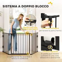 Cancellino Per Cani Pieghevole In Acciaio Con Chiusura Automatica, 202.5x2x76cm, Nero - A - View 7