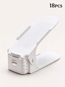 Estantería de zapatos de doble capa con altura ajustable, caja de almacenamiento, organizador de armario para entrada, pasillo, sala de estar, dormitorio, baño, unidad de estantería compacta apilable que ahorra espacio, soporte de exhibición - Multicolor - Ver 13