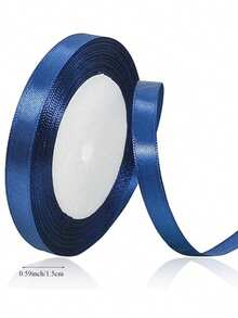 1pc Royal Blue Ribbon, Handmade DIY Rose Ribbon, 22m Long, Polyester Webbing, Packaging Ribbon, Home Decor, Scene Decor, Theme Party Decor, Back To School, Valentine's Day - Royal Blue - View 8