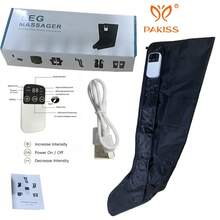 PAKISS Rechargeable Air Wave Leg Massager With 3-Section Full Wrap Airbags, Smart 15-Minute Timer, 3 Intensity Levels, Independent Zone Control, Foot And Calf Air Compression Massage, Portable Home Relaxation Use, Black Single/Double Pack, Holiday Gift For Elders, Gift For Boyfriend/Girlfriend, Recommended Gift - Black - View 8