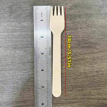 20/50/100/200件組木製餐具套裝，木製叉子與湯匙，可重複使用木製餐具，外帶派對餐具，適用於蛋糕、沙拉、漢堡、三明治、壽司、水果、零食、義大利麵，適合節日、生日、婚禮、居家、廚房、餐廳、露營、野餐用品 - 彩色 - 查看 3