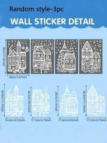 Christmas Window Stickers, Snow House And Snowflake Patterns, Static Adhesion Reusable Waterproof, Easy To Peel And Apply, Suitable For Glass Doors, Store Windows, Home, Office, Cafe, Holiday Party Decoration - Multicolor - View 13