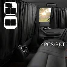 4pcs Magnetic Car Window Sunshade, Upgraded Titanium Silver Fabric, Full Blackout UV Protection, Heat Insulation Privacy Shade, Strong Magnetic Easy Installation, Universal For Sedan SUV Truck Side Windows - Multicolor - View 12
