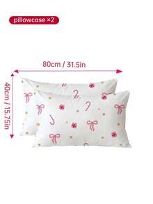 HONEYMOON 2pcs Christmas Theme Printed Pillowcases - 100% Polyester Lightweight Cloud-Like Fabric, Exquisite Print, No Pillow Insert, Soft & Breathable, Wrinkle-Resistant, Envelope Closure - Suitable For Home, Dorm, Sofa, Machine Washable - Multicolor - View 12