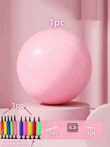 4pcs Small Fitness Balls, 9 Inch Mini Pilates Balls With Air Pump, Non-Slip Mini Yoga Balls, Suitable For Home Gym Stability, Fitness, Stretching And Core Strength Training, Suitable For Gymnastics, Ballet And Fitness - Pink - View 7