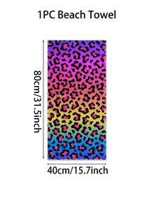 1pc Leopard Print Beach Towel, Modern Super Soft Fiber Rectangular Travel Beach Towel, Suitable For Swimming, Diving, Summer Beach Vacation, Bathroom Towel - Multicolor - View 12