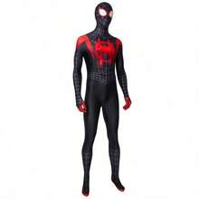 Disney 1pc Men's Spider-Man Jumpsuit, 2 Styles Superhero Zentai Full Set Tight-Fitting Costume With Mask For Halloween, Christmas, Cosplay - Multicolor - View 11