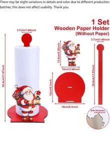 1pc Christmas Wooden Freestanding Tissue Holder, Kitchen And Bathroom Countertop Storage Rack, Suitable For Christmas Party, Theme Event, Thanksgiving, New Year, Holiday Gathering And Holiday Decoration - Multicolor - View 9