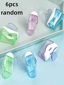 1/3/6pcs Suction Cup Toothbrush Holder Set, Travel Toothbrush Head Protective Cover With Suction Cup, Suitable For Electric And Manual Toothbrushes. Wall-Mounted Toothbrush Holder Without Drilling, Portable Toothbrush Protective Cover And Brush Head Storage Box, Travel Toothbrush Case. - Multicolor - View 12
