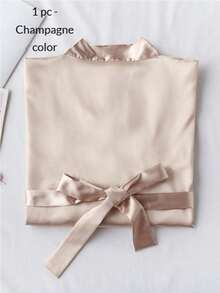 1pc Customized Satin Bridal Robe, Half Sleeve Design, Customized Bridesmaid Bridal Robe,Customized Bridal Robe, Bridesmaid Prep Robe,Size-M/L/XL/XXL - Multicolor - View 18