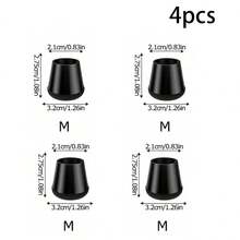 4/8pcs Black Round Silicone Chair Leg Floor Protectors, Anti-Scratch, Noise Reduction, Durable, 360° Full Coverage Felt Bottom Enhanced Floor Protection, Thickened Design, Easy To Clean, Furniture Protection, 1pc - Multicolor - View 10