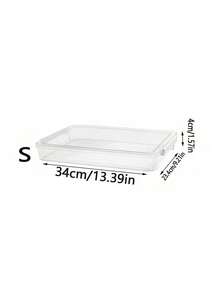 1 Pc A4 Clear File Box With Handle, PET Plastic Storage Box, ID Card Holder, Portable Stackable Storage Container For Papers, Magazines, Photos And Documents, Transparent Box Organizer Suitable For Home, Office And School - Clear - View 7