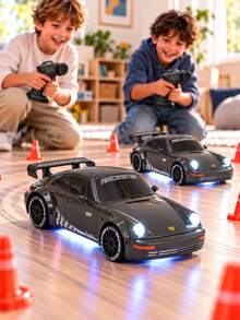 1:24 Remote Control Drift Car With LED Lights, Rechargeable Lithium Battery, RC Racing Car, Gift For Boys And Girls, Christmas, Boys And Girls Toys, Remote Control Car, Boys Remote Control Toys, RC Drift Car, Children's Year-End Gift, Children's Eid Gift - Multicolor - View 2
