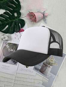1件可客製化Logo網眼棒球帽－中性款，適合四季穿著，透氣快拆扣Dad Hat，適合戶外活動與促銷，黑色帽身配白色對比，促銷帽 | 可客製化Logo帽子 | 可調尺寸棒球帽，情人節、感恩節、新年，無需電池 - 彩色 - 查看 17