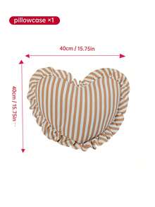 HONEYMOON 1pc Printed Heart-Shaped Throw Pillow, Printed Fabric Heart Pillow, Romantic French Ruffle Design, Soft And Breathable, Shrink-Resistant, Fashion Decorative Pillow, Suitable For Living Room, Bedroom, Dorm, Sofa, Bench - Multicolor - View 9