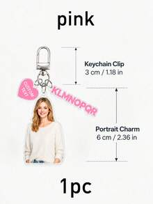 Custom Photo & Name Keychain, Personalized Heart Keyring, Bag Charm, Customized Portrait Keychain, Customizable Text Couple Gift, Men, Women, Family, Anniversary Gift - Style a - View 13