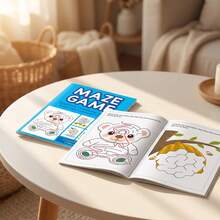 32-Page Fun Maze Game Book, Focus Maze Training Book, Maze Game Book, Children's Maze Game Activity Manual, Children's Maze Puzzle Activity Book, Suitable For Boys And Girls 3 Years Old And Above, Maze Training Book For Students, Thinking Development Attention Game Puzzle Development, Back To School Gift, Early Development Toy Book, Interactive Learning Tool, Thanksgiving Gift, Christmas Halloween Gift, Easter Gift - Multicolor - View 5