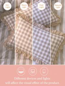 1/2pcs Soft Fresh Brown Plaid Bow Pillowcase, Soft Polyester Fabric, Suitable For Bedroom Sofa Pillowcase, Decorative Cushion Cover, Winter Decoration, Suitable As Gift For Boys And Girls, All Seasons - Multicolor - View 10
