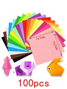 100pcs Colorful Origami Paper Set, 20 Colors Thick Origami Paper, Suitable For Scrapbooking, - Multicolor - View 10