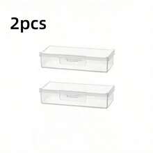 1/4pcs Portable Clear Small Items Storage Box For Travel, Bathroom Organizer Storage Case, Swab Holder Box, Sticky Toothpicks Sorting Box, Dust-Proof Storage Box - Multicolor - View 9