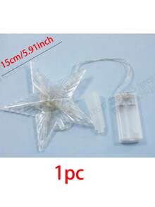 聖誕樹頂星形白光裝飾燈,適用於標準尺寸聖誕樹,電池供電(不含電池),聖誕節DIY用品,適合居家派對、商業展示與聖誕樹頂裝飾(23cm、19cm、15cm) - 款式二 - 查看 9