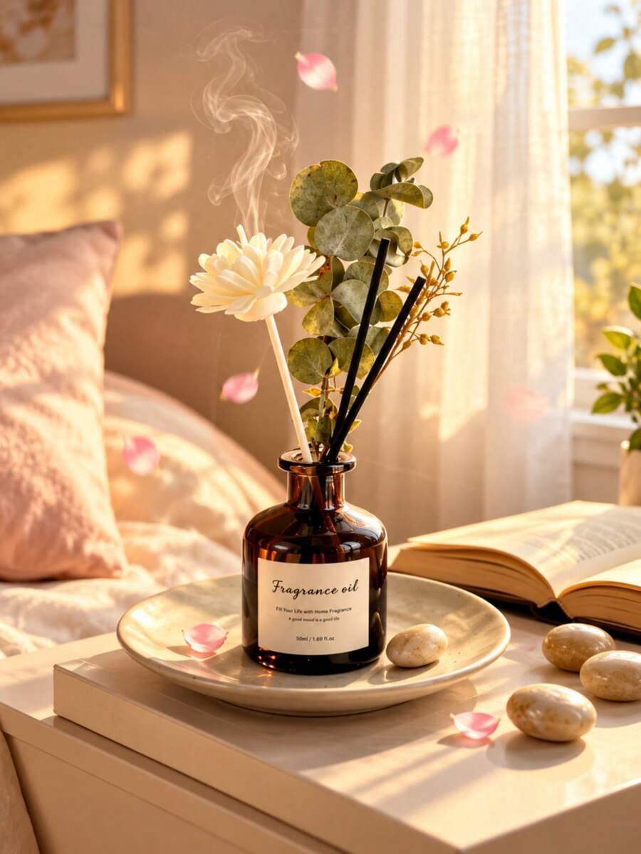 Flameless Essential Oil Diffuser, Bedroom, Living Room, Bathroom Air Freshener, Natural Fresh And Long-Lasting. Summer Air Freshener. Portable Design, Suitable For Wardrobe, Bathroom, Car - Multiple Styles - View 1