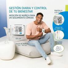 Avant جهاز قياس ضغط الدم من المعصم Medisana BW83E Ecomed، جهاز قياس ضغط الدم الرقمي المحمول مع شاشة LCD، مقياس ألوان منظمة الصحة العالمية، ذاكرة البيانات، وتعديل من 13.5-19.5 سم، إدارة الصحة اليومية للمنزل والسفر - جهاز قياس ضغط الدم للمعصم - مشاهدة 6