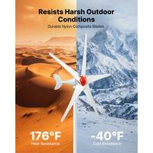 800W 12V Wind Turbine Generator, 5-Blade Wind Turbine Kit With Wind & Solar Hybrid Controller, Efficient 3-Phase AC Permanent Wind Power Generator For RV Boat Home Farm (Tower Pole Not Included) - 800W 12V Hybrid - View 6