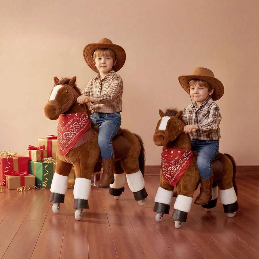 Ride On Horse, Riding Pony Toys For Kids, No Battery Required, Smooth Wheels With Anti-Roll Stop Ring, Upgraded Raised Seat, Handles, Sturdy Pedals, 80 Kg Max Load Capacity For Ages 6+ - Horse – 80 Kg - View 1