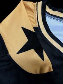 Custom Men's Hockey Jersey, Personalized Team Logo, Name And Number, Long Sleeve Black And Yellow Striped Sports Uniform - Black - View 5