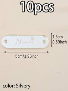 Custom Acrylic Clothing Labels, Personalized Name Clothing Tags, Mirror Style Clothing Accessories, Custom Premium Labels, Sew-On Name Tags, Sewing Supplies, Personalized Gifts, Handmade Labels - Style a - View 10