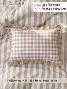 1/2pcs Soft Fresh Brown Plaid Bow Pillowcase, Soft Polyester Fabric, Suitable For Bedroom Sofa Pillowcase, Decorative Cushion Cover, Winter Decoration, Suitable As Gift For Boys And Girls, All Seasons - Multicolor - View 23