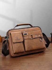 Men's Briefcase Bag,Adjustable Strap Single-Shoulder Crossbody/Handheld Zipper Postal Bag For Business,Commuting&Travel,Casual Messenger Bag Handbag - Multicolor - View 7