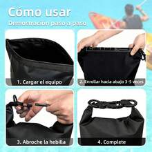 Bolsa Seca Impermeable 5L 10L 20L 30L, Mochila a Prueba de Agua para Senderismo, Natación, Kayak y Deportes Acuáticos, Dry Bag con Funda para Teléfono y Correa Ajustable para el Hombro (Verde, 20L), T - Negro - Ver 5
