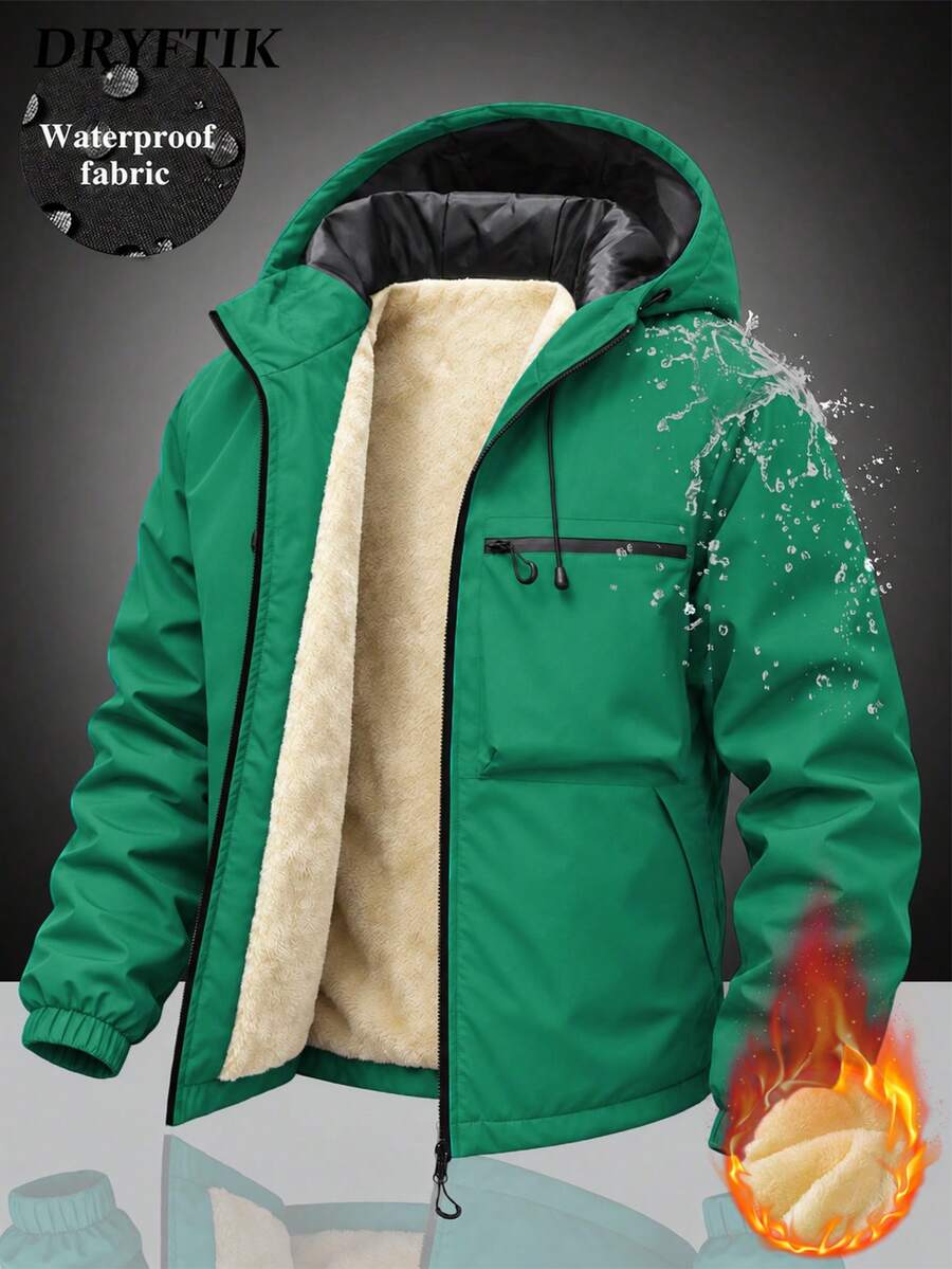 Men's Autumn/Winter Hooded Utility Jacket, Casual Commute Outfit Outerwear, Outdoor Travel Versatile Utility Top, Commute Campus Multi-Scenario Outfit Jacket