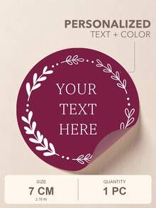 1.6 Inch 100pcs Customized Wedding Stickers, Personalized Round Stickers, 12 Colors Floral Pattern, Handmade Stickers, Business Stickers, Wedding Favor Stickers, Name Stickers, Christmas, Gift Creative, Thank You - Floral - View 45