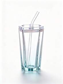 Star-Shaped Glass Cup With Straw, Transparent Reusable Iced Coffee Glass Cup, Summer Juice, Soda, Party And Daily Drinking Cup - Multicolor - View 11