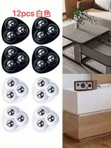 1pc Stainless Steel Self-Adhesive Swivel Caster Wheel, Suitable For Home Storage Boxes And Cabinets - A - View 12