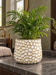 1pc White Textured Planter With High Legs, Modern Minimalist Indoor Succulent And Green Plant Pot, Decorative Planter For Living Room, Bedroom, Office, Bookshelf And Entryway - New Product - View 10