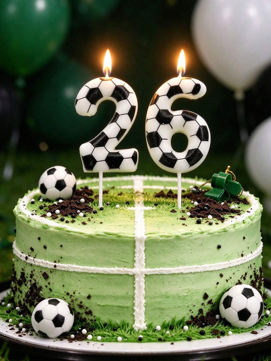 1 件足球形生日蜡烛带数字 0-9 适用于周年纪念派对蛋糕装饰蛋糕装饰蛋糕装饰蛋糕装饰蛋糕装饰工具 - 彩色 - 查看 1